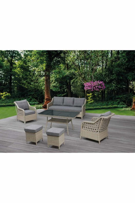 Hanah Home Conjunto de Jardín Rondi Gris Oscuro y Miel